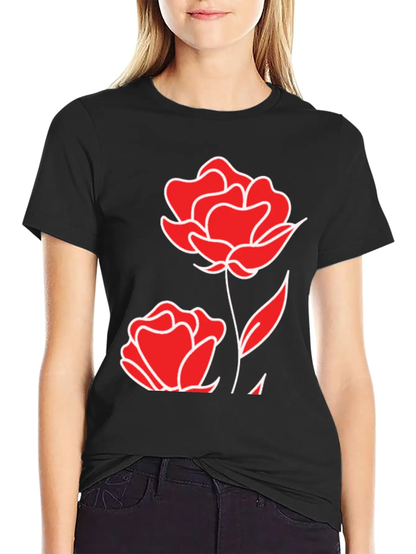 Red Rose Unisex Casual T-Shirt – Clean Design For Daily Comfort