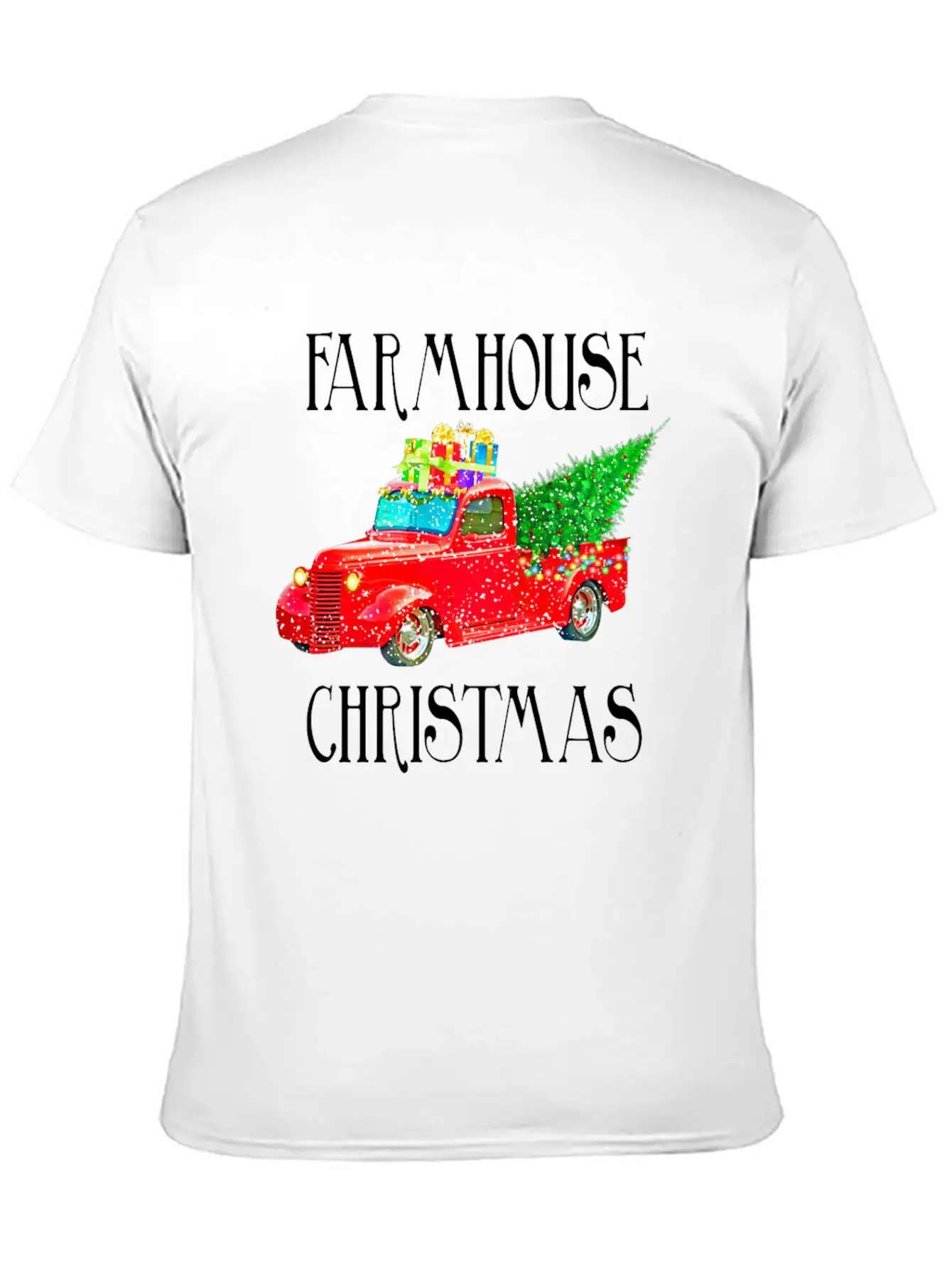 Red Truck Christmas Unisex Casual T-Shirt – Clean Design For Daily Comfort