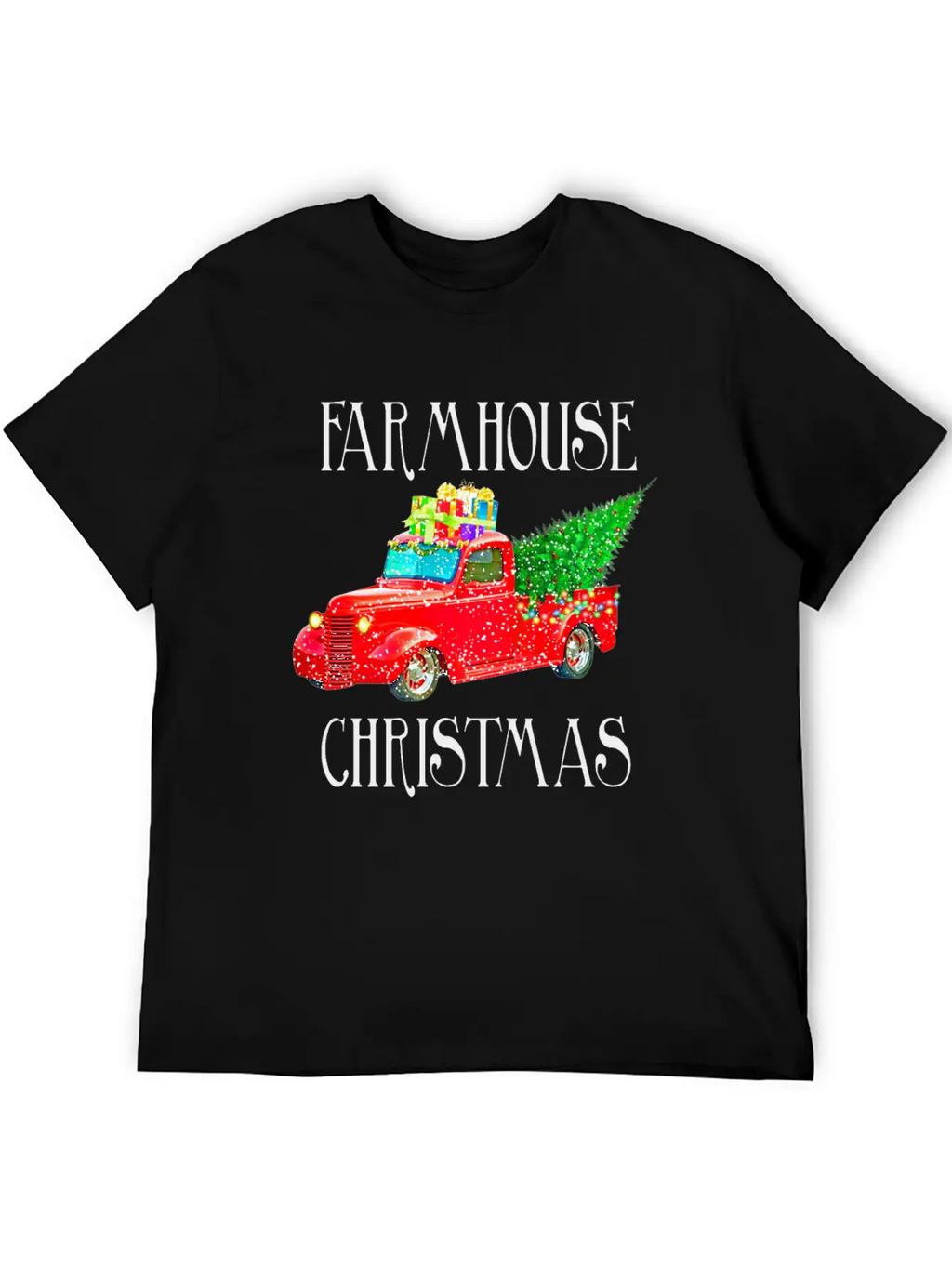 Red Truck Christmas Unisex Casual T-Shirt – Clean Design For Daily Comfort