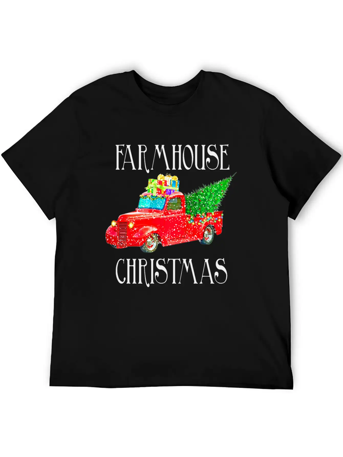 Red Truck Christmas Unisex Casual T-Shirt – Clean Design For Daily Comfort