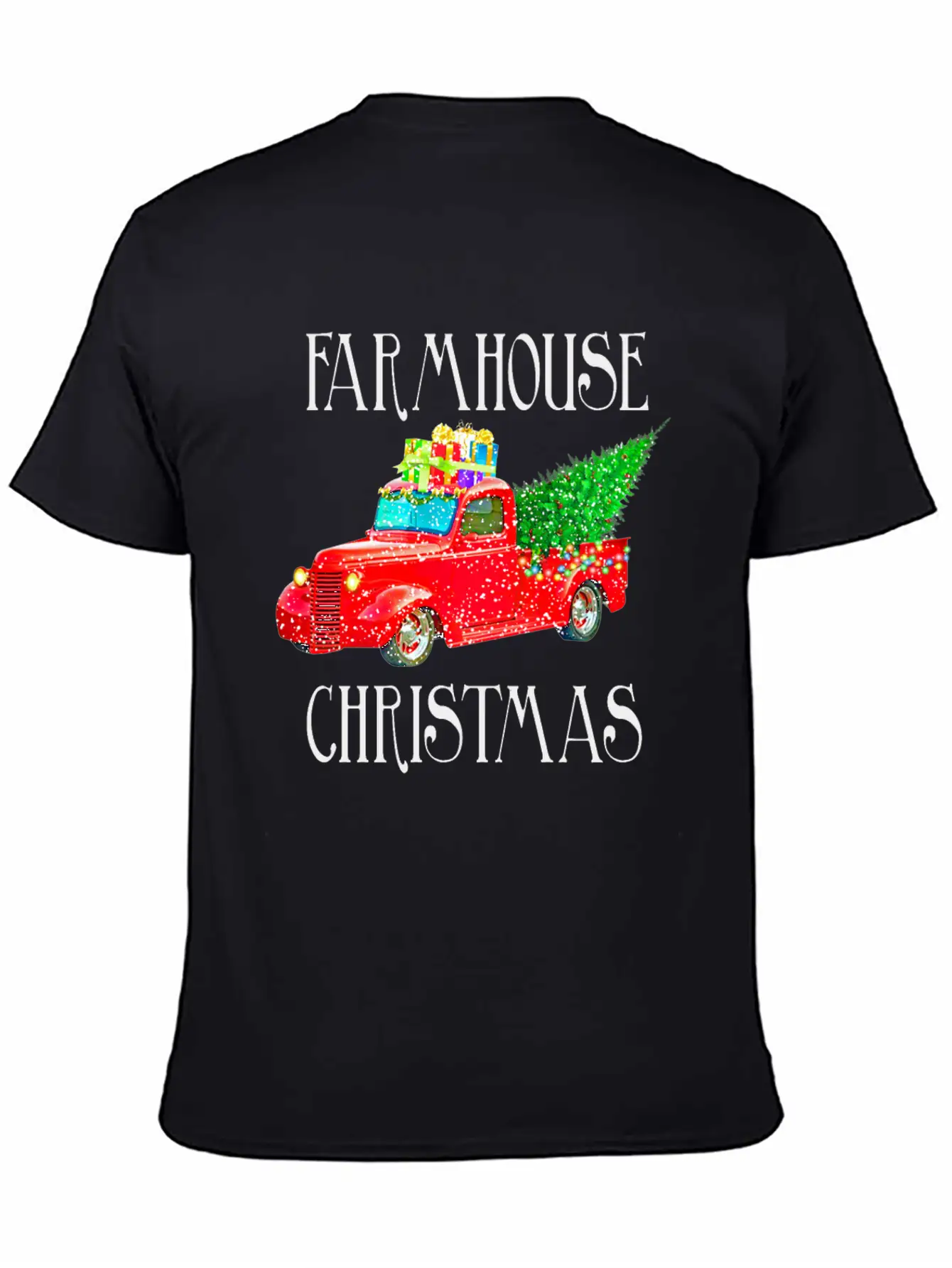 Red Truck Christmas Unisex Casual T-Shirt – Clean Design For Daily Comfort