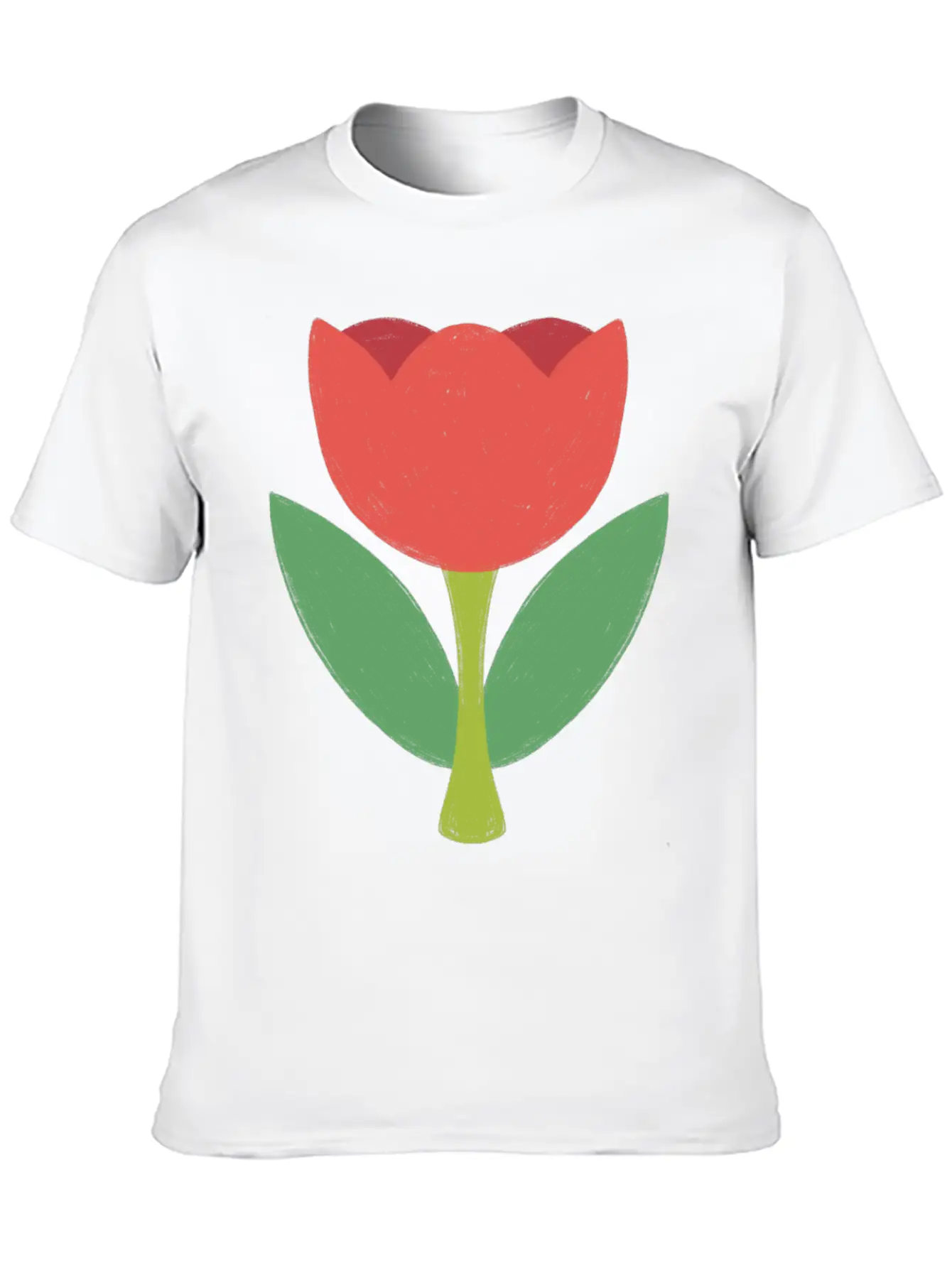 Red Tulip Unisex Short Sleeve Soft Cotton T-Shirt – Casual Everyday Wear