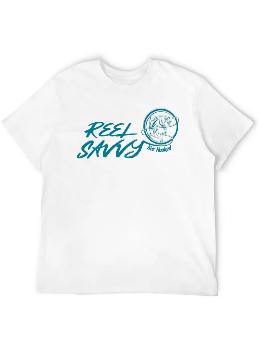REEL SAVVY GET HOOKED Unisex Short Sleeve Soft Cotton T-Shirt – Casual Everyday Wear
