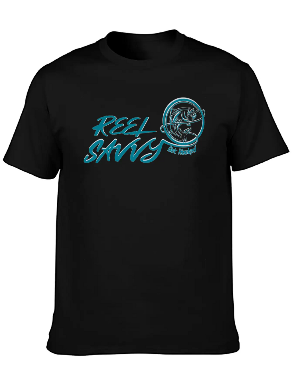 REEL SAVVY GET HOOKED Unisex Short Sleeve Soft Cotton T-Shirt – Casual Everyday Wear
