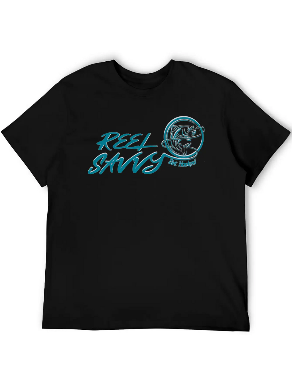 REEL SAVVY GET HOOKED Unisex Short Sleeve Soft Cotton T-Shirt – Casual Everyday Wear