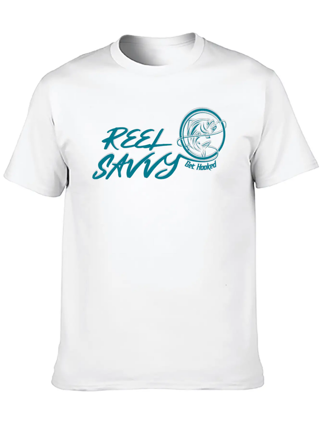 REEL SAVVY GET HOOKED Unisex Short Sleeve Soft Cotton T-Shirt – Casual Everyday Wear