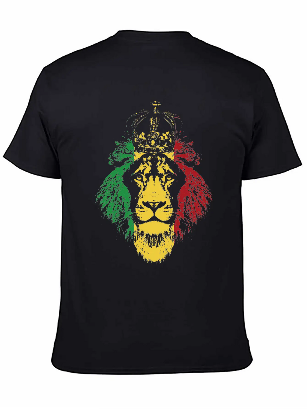 Reggae Music Musician Lion Jamaica Crown Unisex Short Sleeve Soft Cotton T-Shirt – Casual Everyday Wear