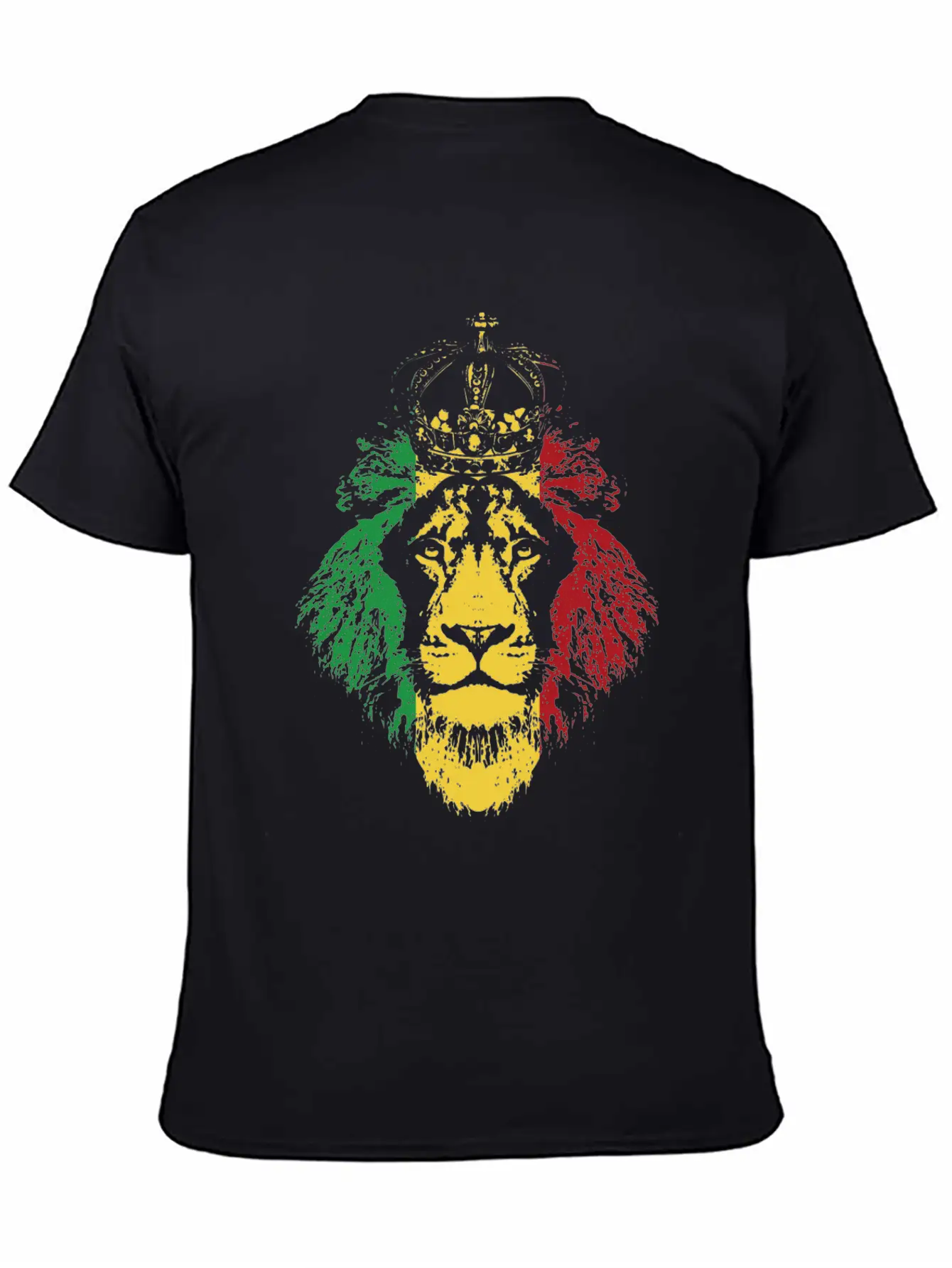 Reggae Music Musician Lion Jamaica Crown Unisex Short Sleeve Soft Cotton T-Shirt – Casual Everyday Wear