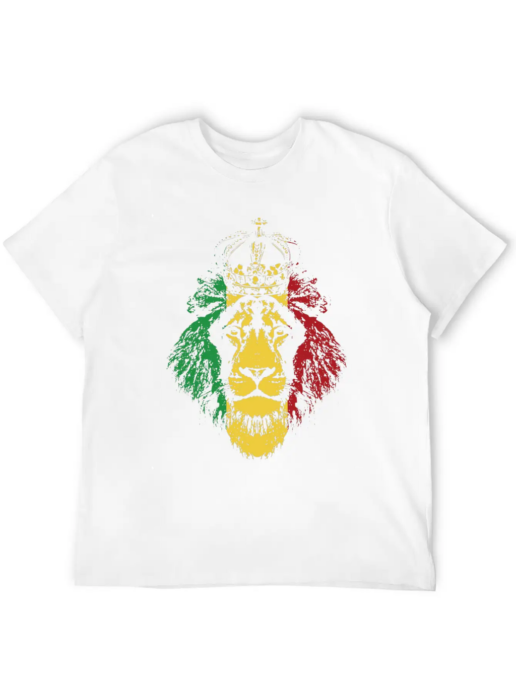 Reggae Music Musician Lion Jamaica Crown Unisex Short Sleeve Soft Cotton T-Shirt – Casual Everyday Wear