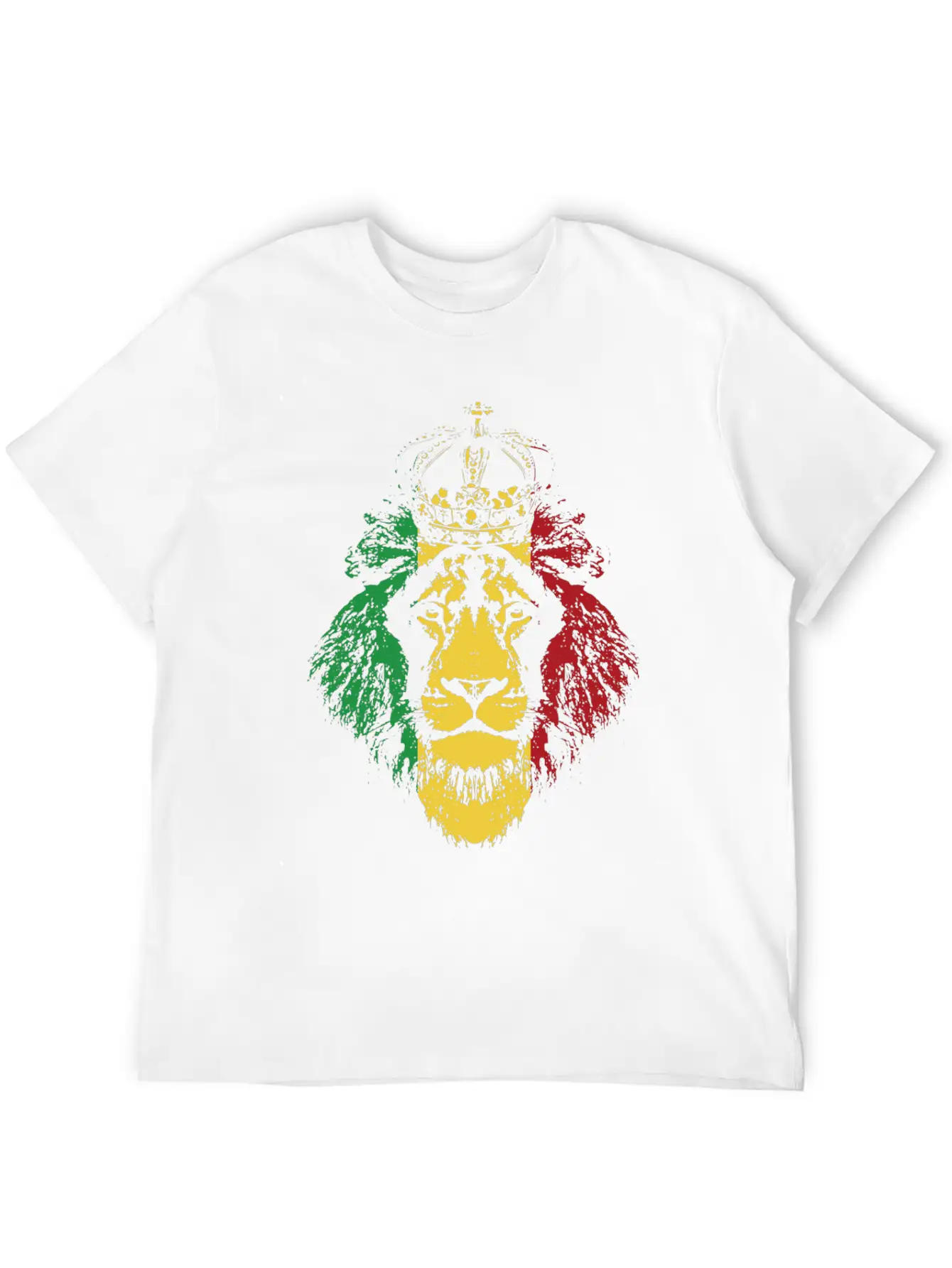 Reggae Music Musician Lion Jamaica Crown Unisex Short Sleeve Soft Cotton T-Shirt – Casual Everyday Wear