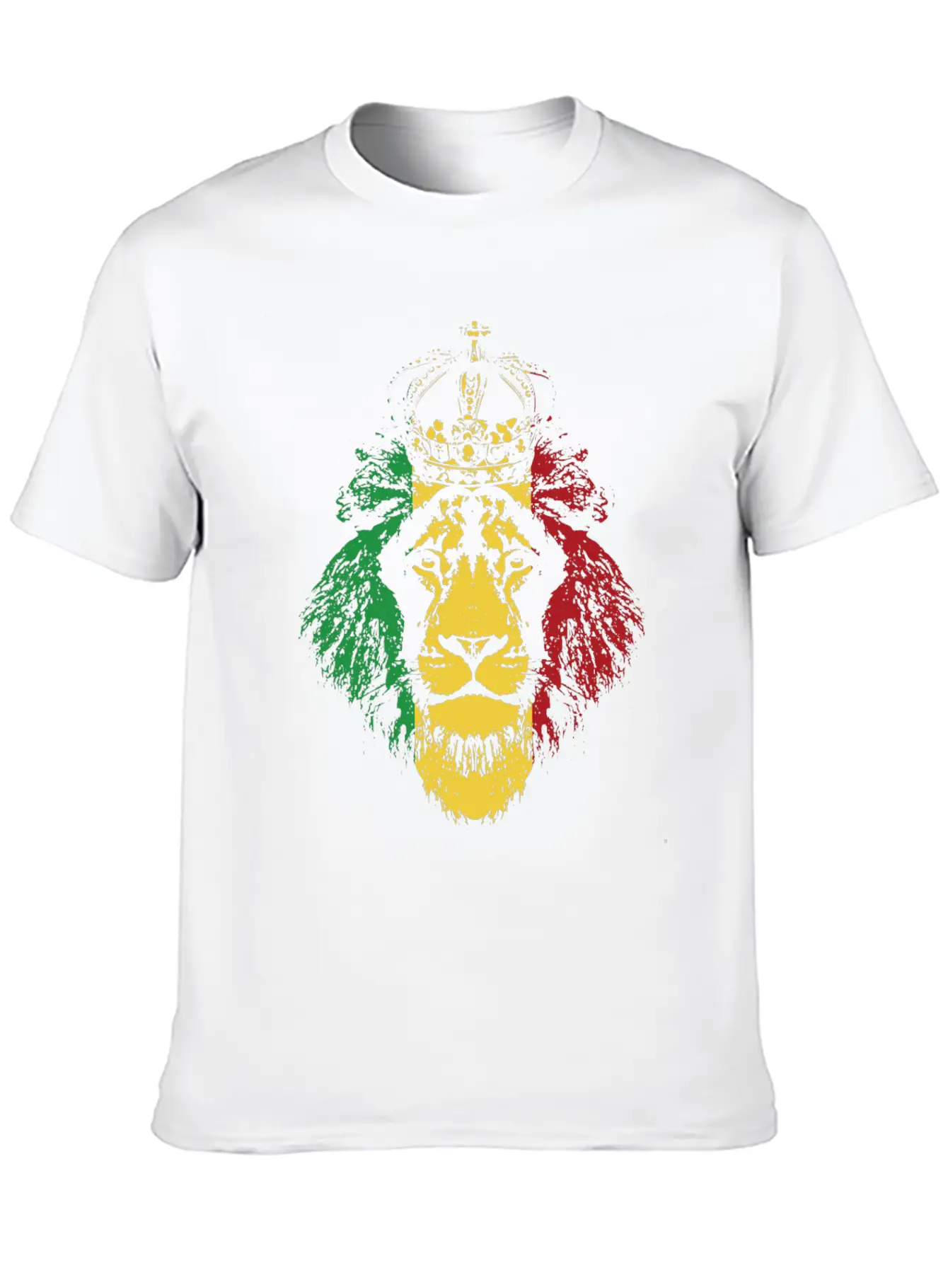Reggae Music Musician Lion Jamaica Crown Unisex Short Sleeve Soft Cotton T-Shirt – Casual Everyday Wear