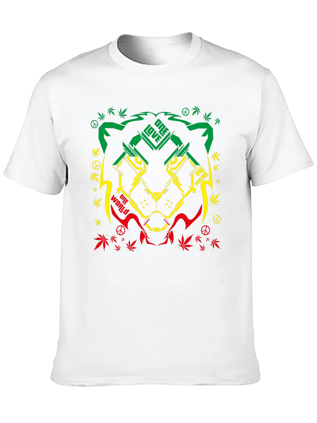 REGGAE RASTA SPACE LION Breathable Soft Cotton T-Shirt – Timeless Casual Look