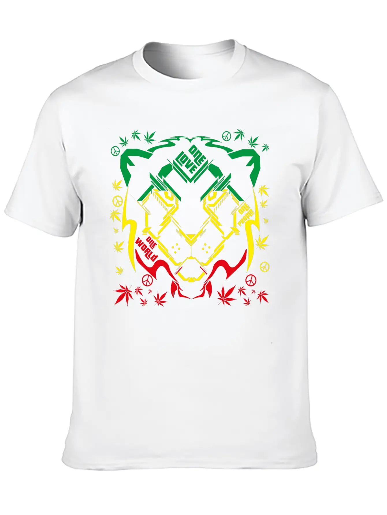 REGGAE RASTA SPACE LION Breathable Soft Cotton T-Shirt – Timeless Casual Look