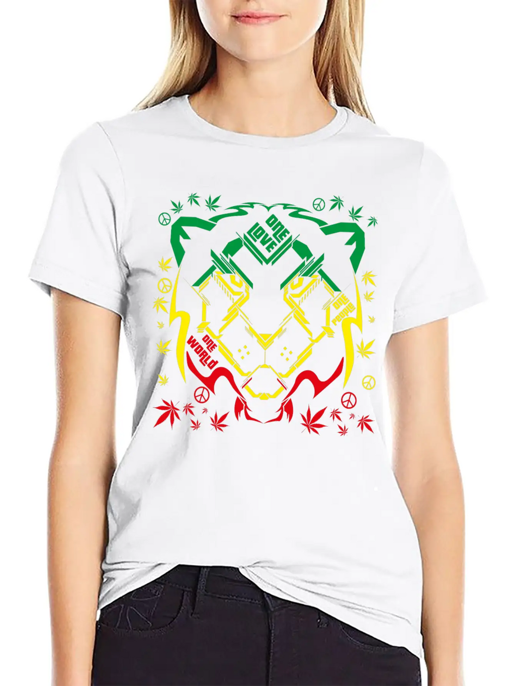 REGGAE RASTA SPACE LION Breathable Soft Cotton T-Shirt – Timeless Casual Look