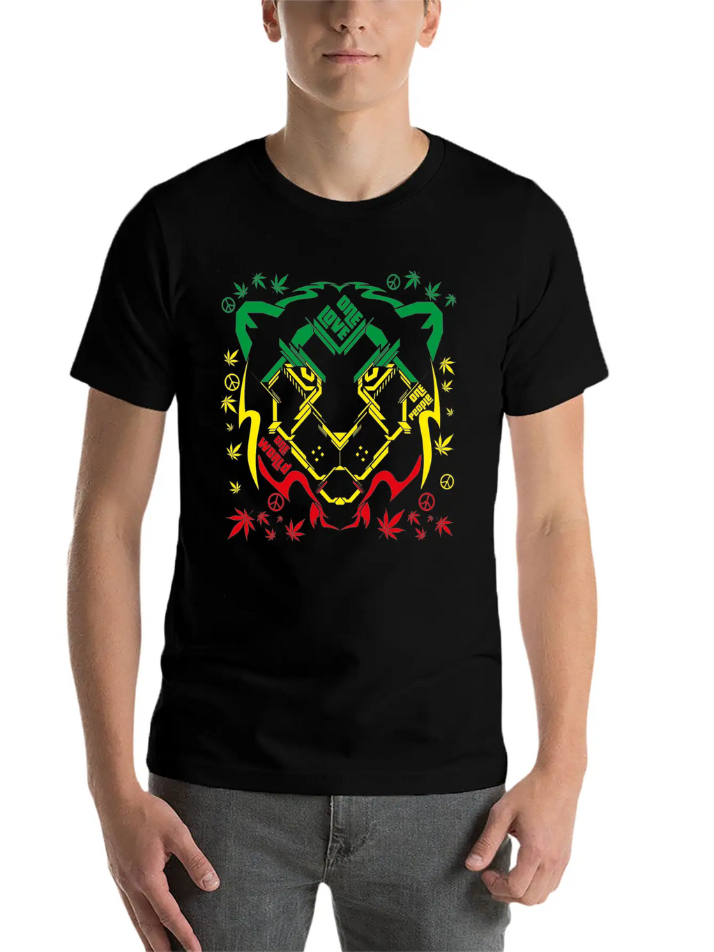 REGGAE RASTA SPACE LION Breathable Soft Cotton T-Shirt – Timeless Casual Look