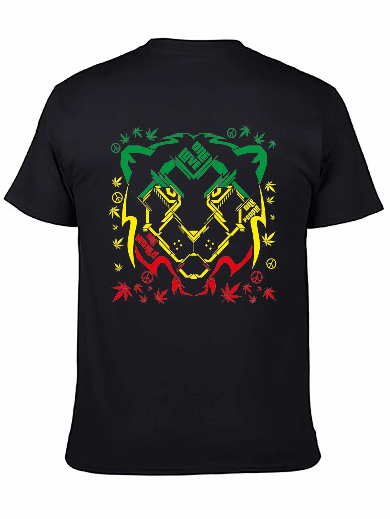 REGGAE RASTA SPACE LION Breathable Soft Cotton T-Shirt – Timeless Casual Look