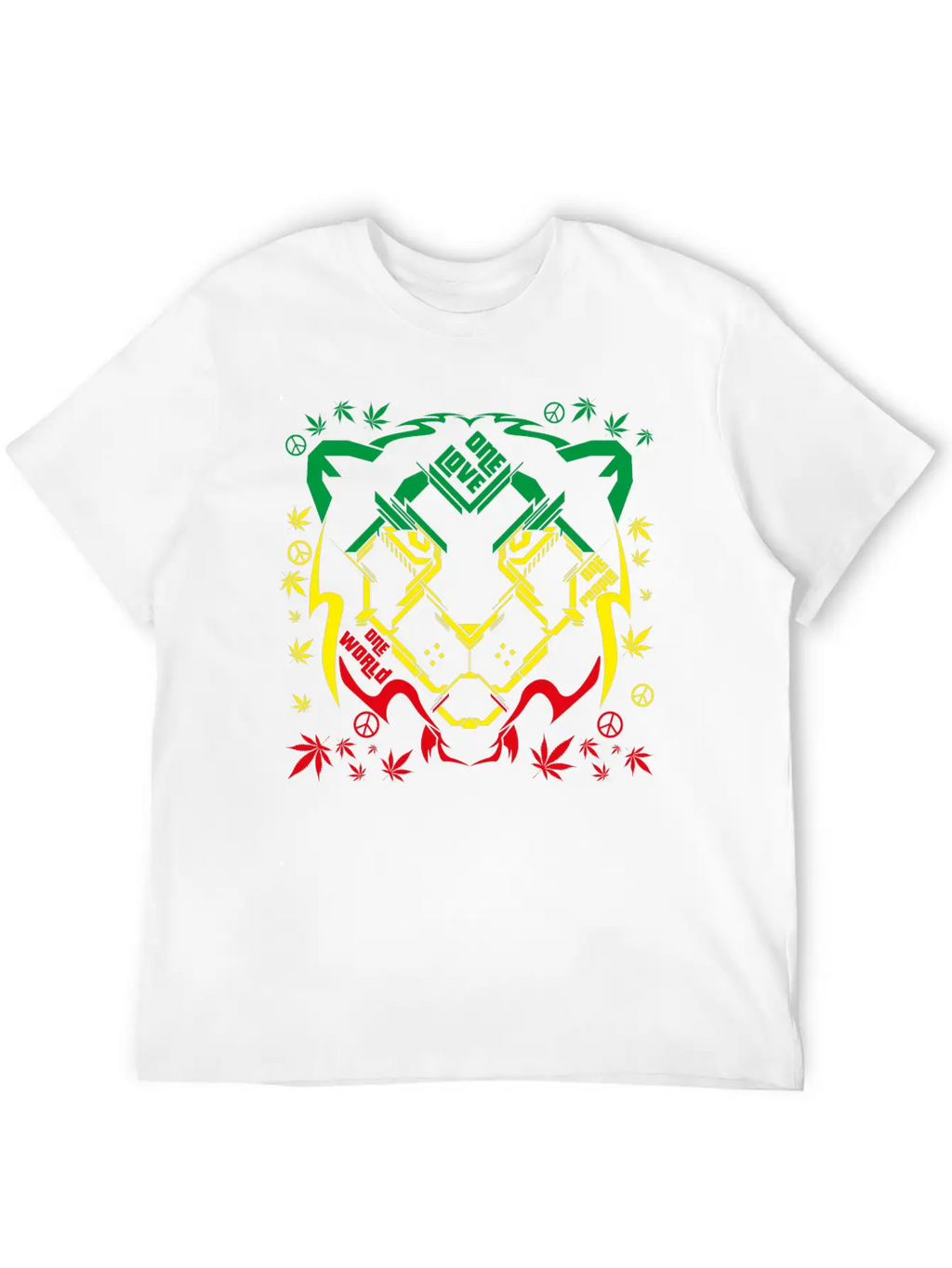 REGGAE RASTA SPACE LION Breathable Soft Cotton T-Shirt – Timeless Casual Look