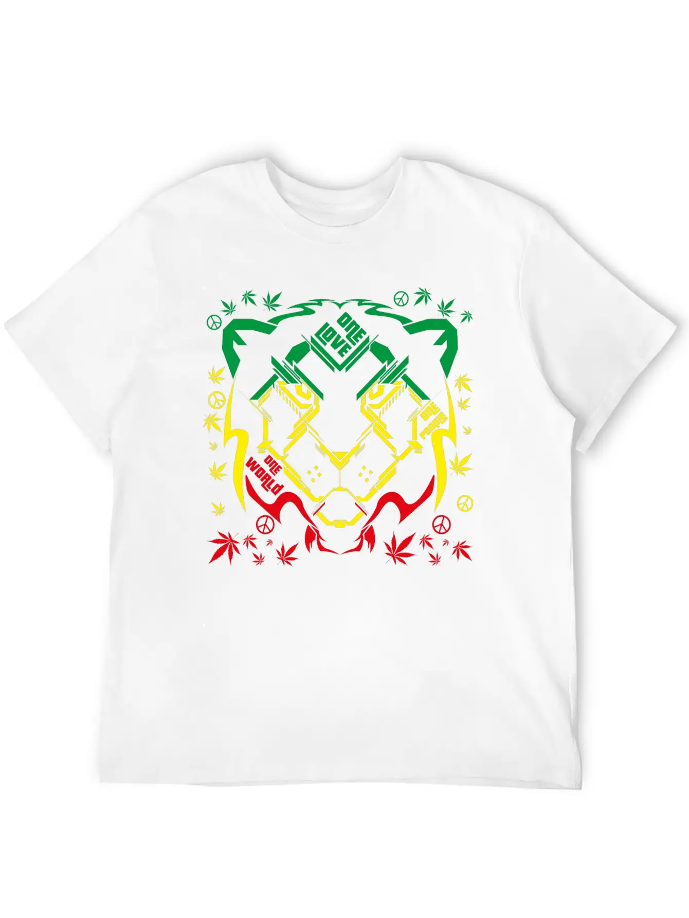 REGGAE RASTA SPACE LION Breathable Soft Cotton T-Shirt – Timeless Casual Look
