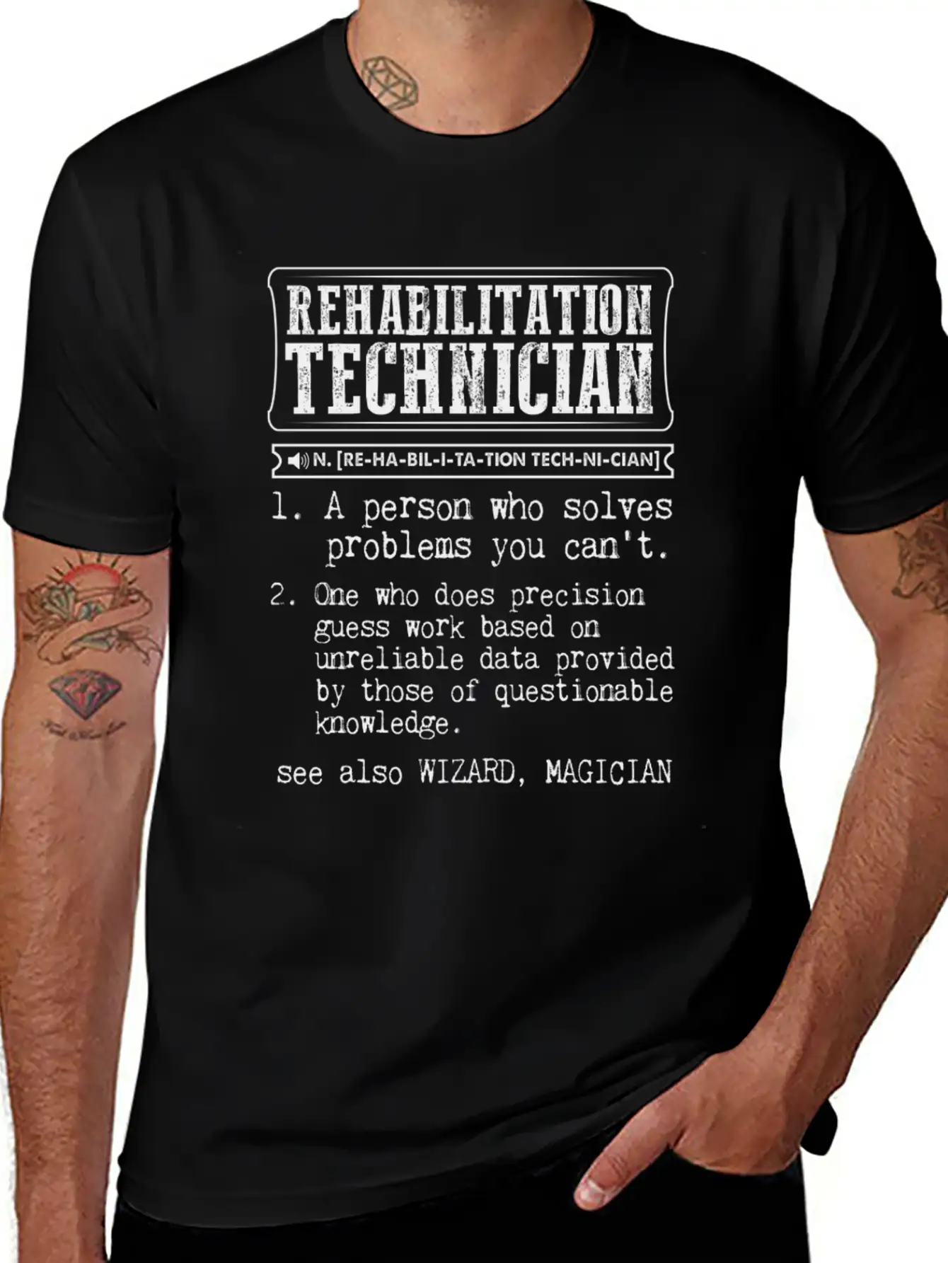 Rehabilitation Technician Definition Gift Mug Casual Graphic T-Shirt – Simple And Comfortable Daily Wear