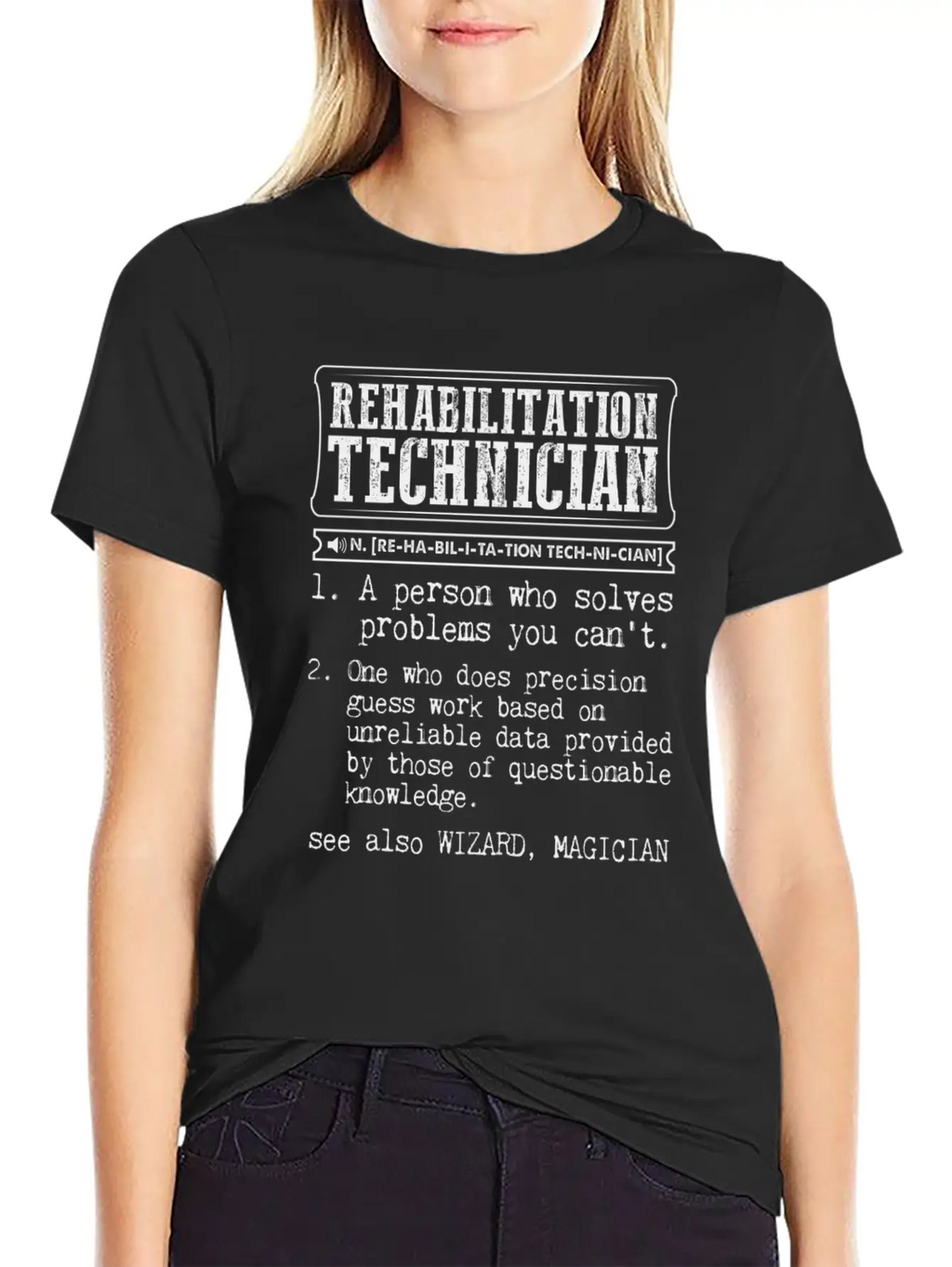 Rehabilitation Technician Definition Gift Mug Casual Graphic T-Shirt – Simple And Comfortable Daily Wear