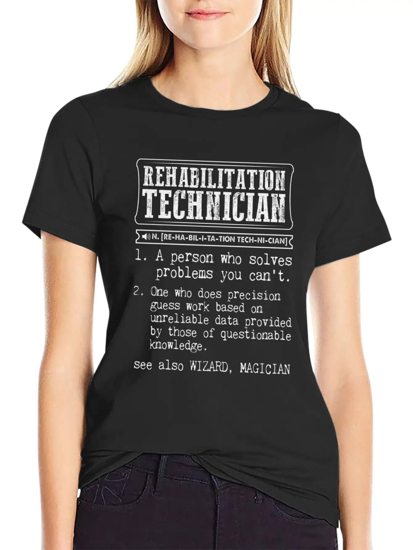 Rehabilitation Technician Definition Gift Mug Casual Graphic T-Shirt – Simple And Comfortable Daily Wear