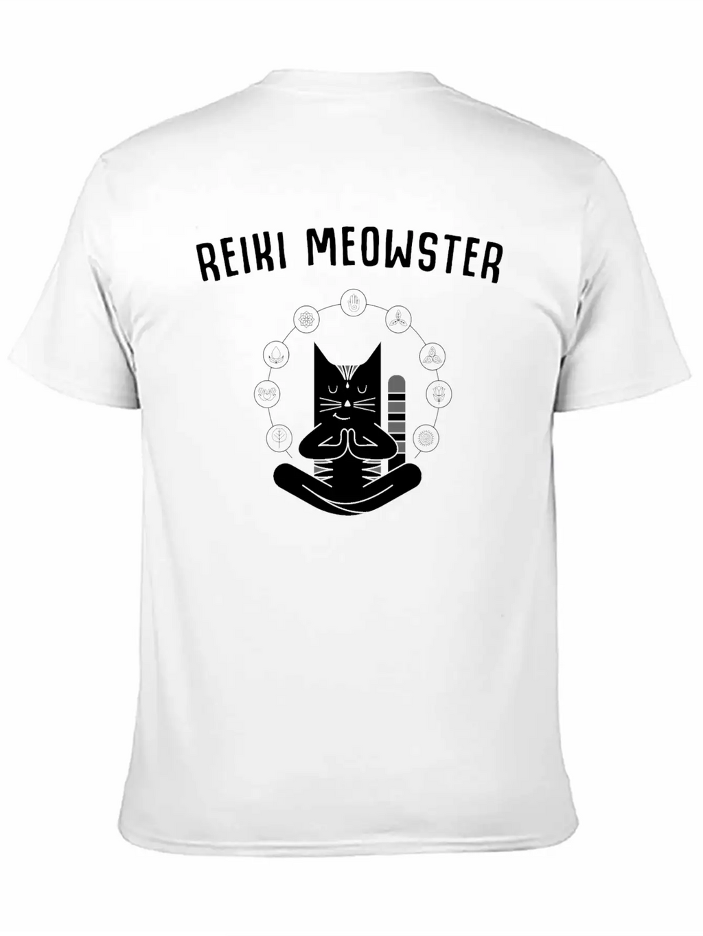 Reiki Master Cute Cat Lover Chakra Healing Casual Graphic T-Shirt – Simple And Comfortable Daily Wear