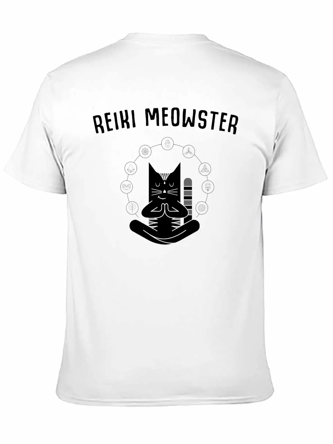 Reiki Master Cute Cat Lover Chakra Healing Unisex Short Sleeve Soft Cotton T-Shirt – Casual Everyday Wear