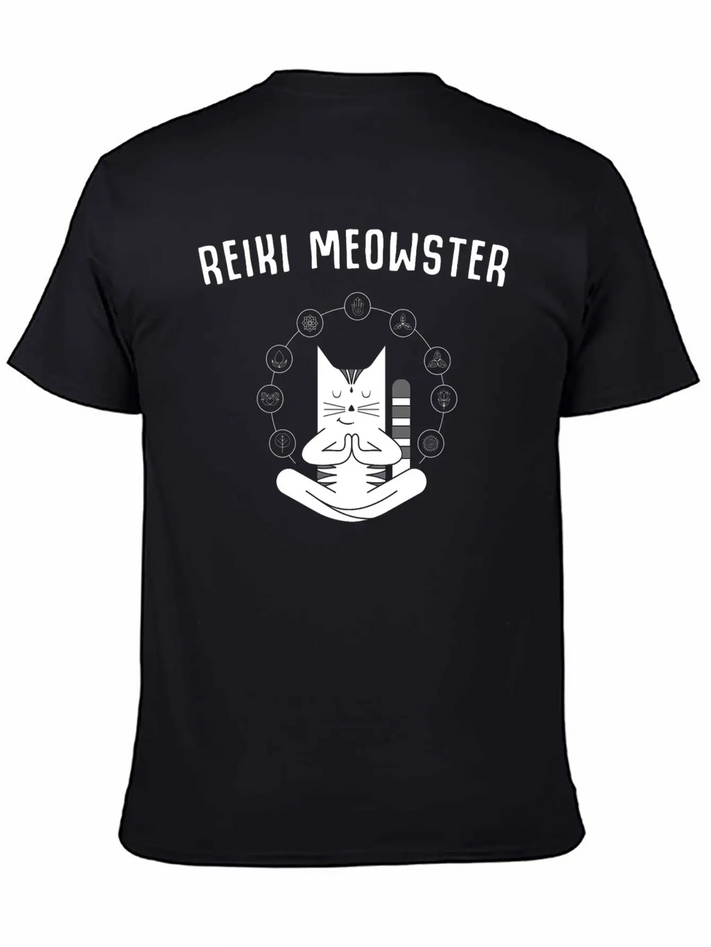 Reiki Master Cute Cat Lover Chakra Healing Unisex Short Sleeve Soft Cotton T-Shirt – Casual Everyday Wear