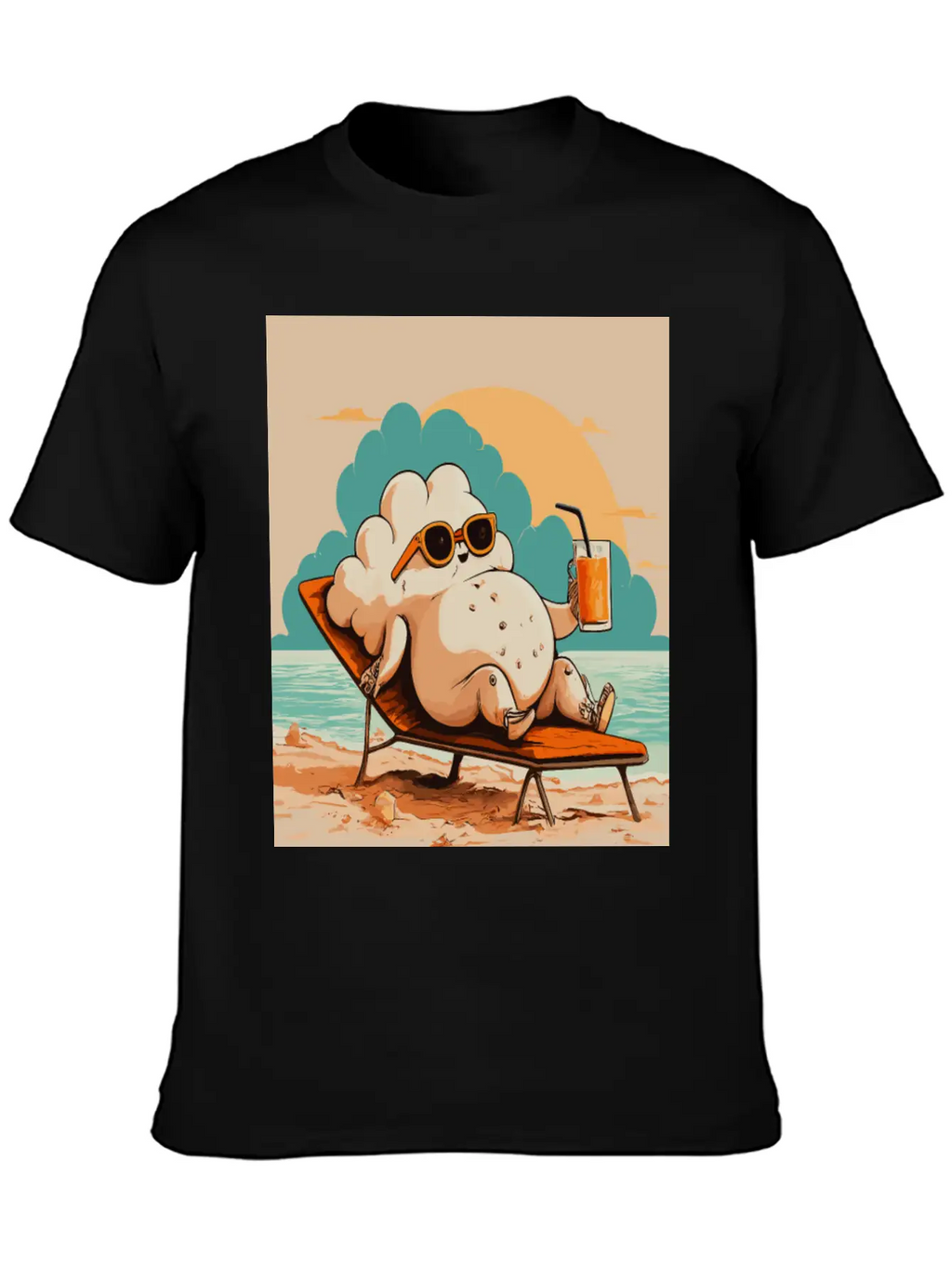 Relaxed Cloud With Sunglasses Summer Beach Graphic Classic Fit Graphic Tee For Daily Comfort – Unisex Cotton Shirt