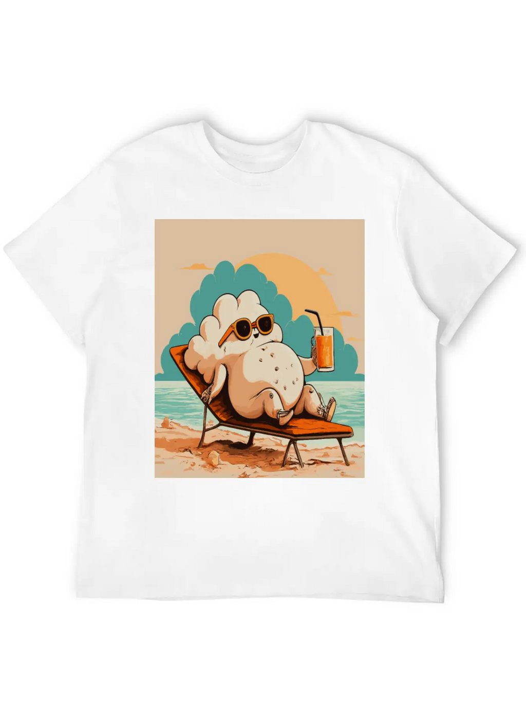 Relaxed Cloud With Sunglasses Summer Beach Graphic Classic Fit Graphic Tee For Daily Comfort – Unisex Cotton Shirt