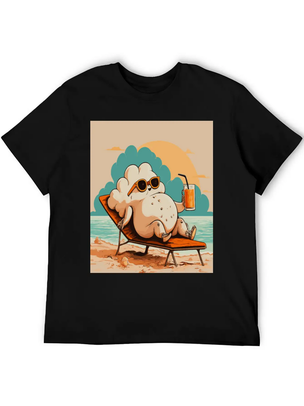 Relaxed Cloud With Sunglasses Summer Beach Graphic Classic Fit Graphic Tee For Daily Comfort – Unisex Cotton Shirt