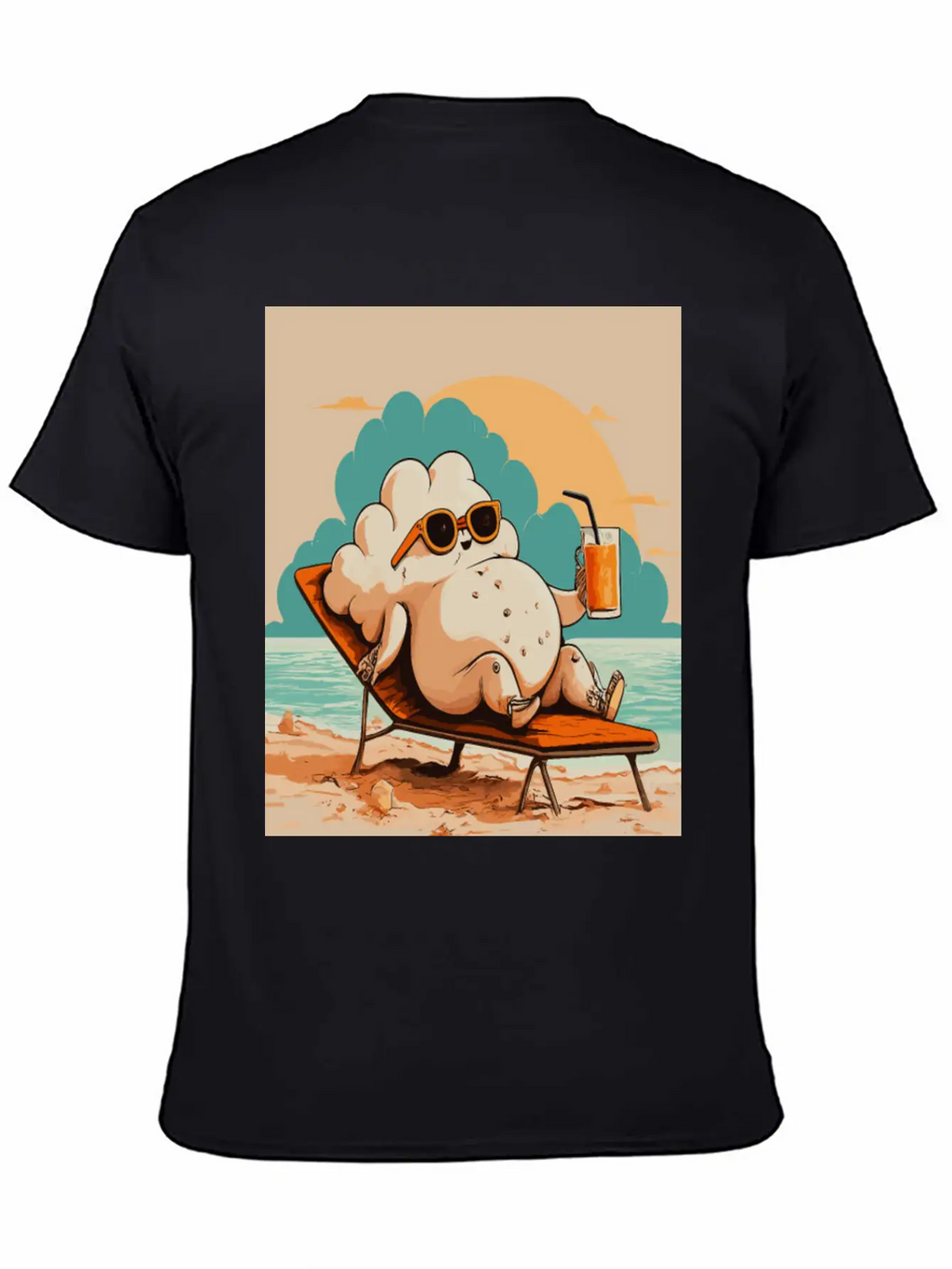 Relaxed Cloud With Sunglasses Summer Beach Graphic Classic Fit Graphic Tee For Daily Comfort – Unisex Cotton Shirt