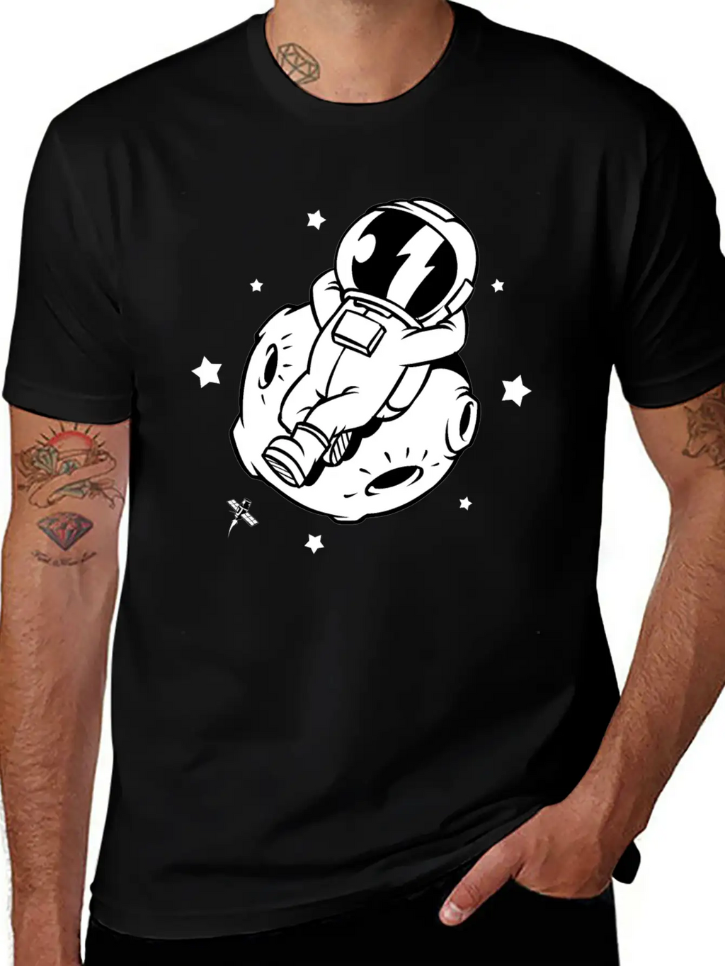 Relaxing Astronaut On A Planet Classic Fit Graphic Tee For Daily Comfort – Unisex Cotton Shirt