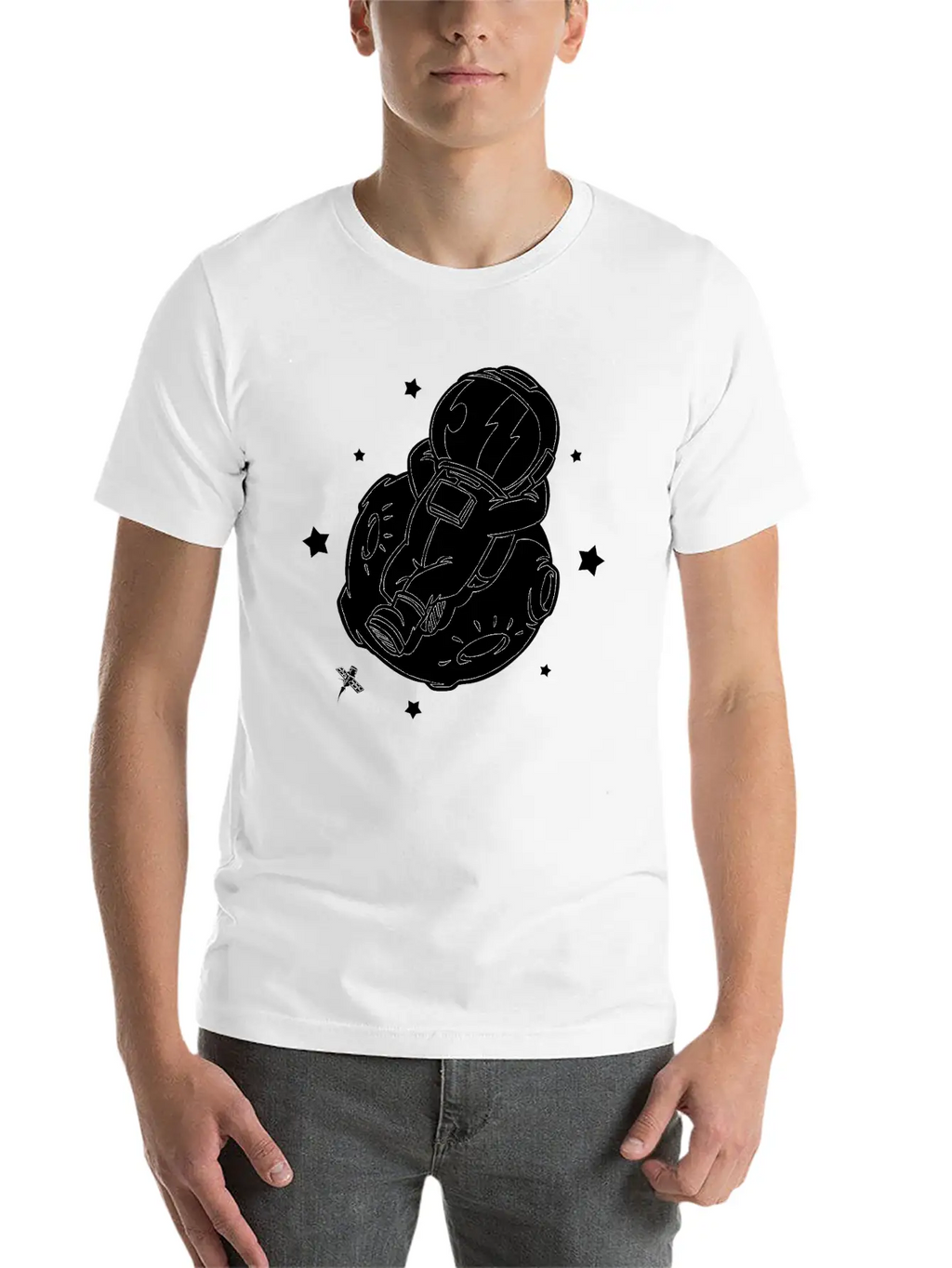 Relaxing Astronaut On A Planet Classic Fit Graphic Tee For Daily Comfort – Unisex Cotton Shirt