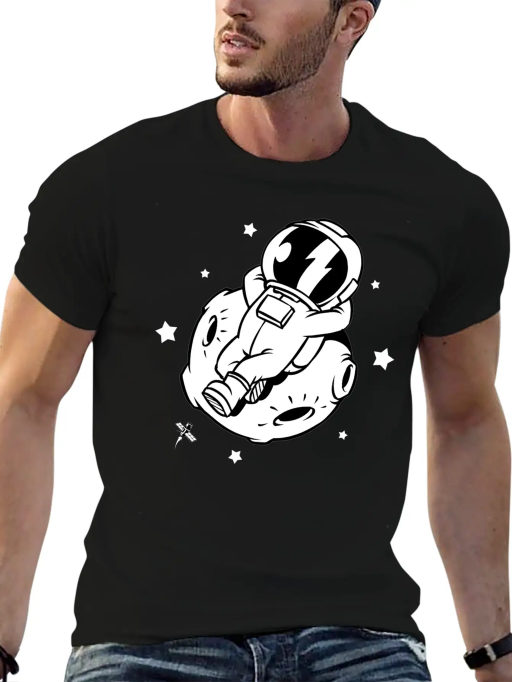 Relaxing Astronaut On A Planet Classic Fit Graphic Tee For Daily Comfort – Unisex Cotton Shirt