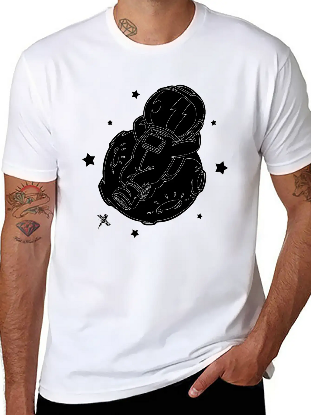 Relaxing Astronaut On A Planet Classic Fit Graphic Tee For Daily Comfort – Unisex Cotton Shirt