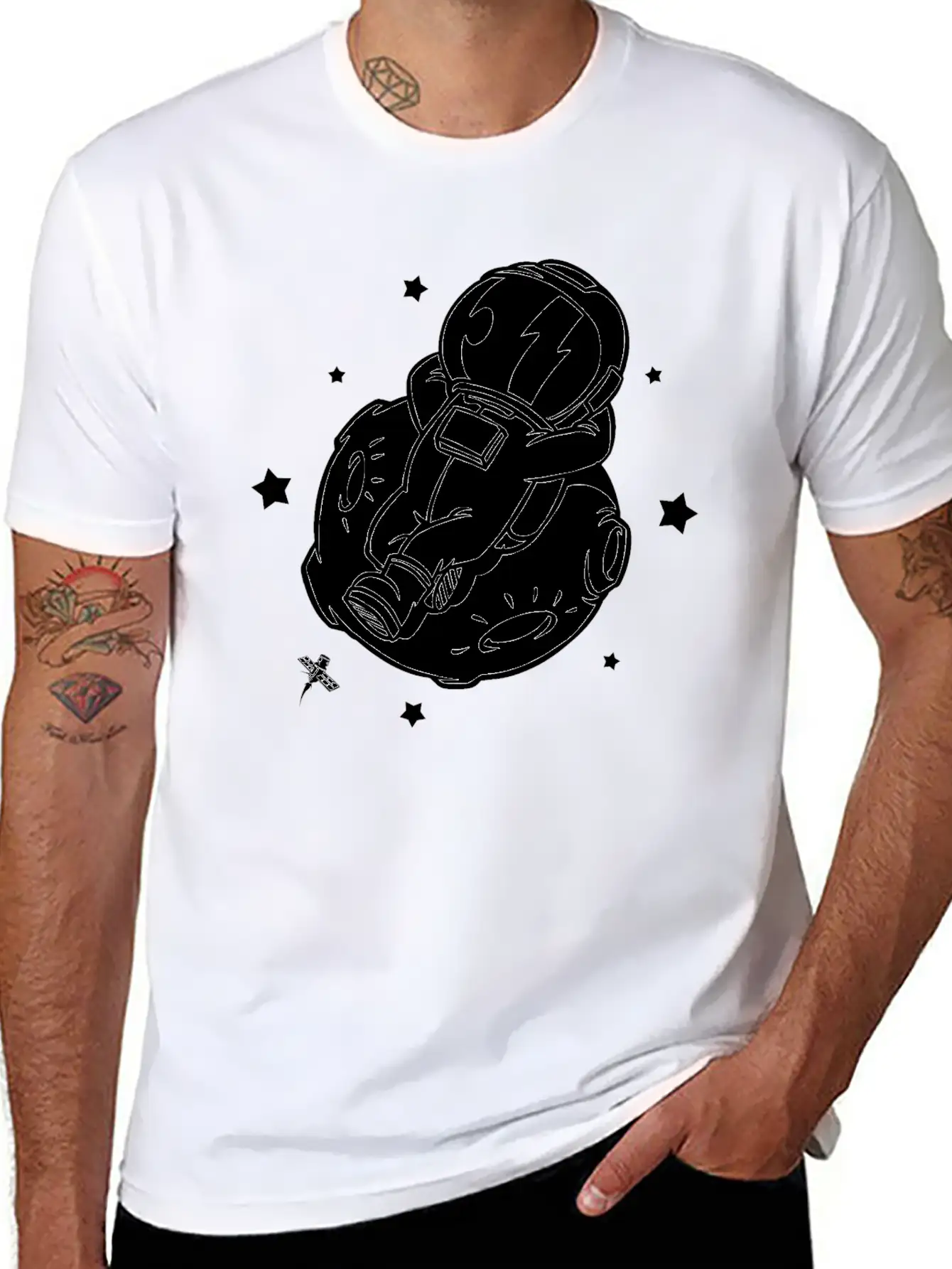 Relaxing Astronaut On A Planet Classic Fit Graphic Tee For Daily Comfort – Unisex Cotton Shirt