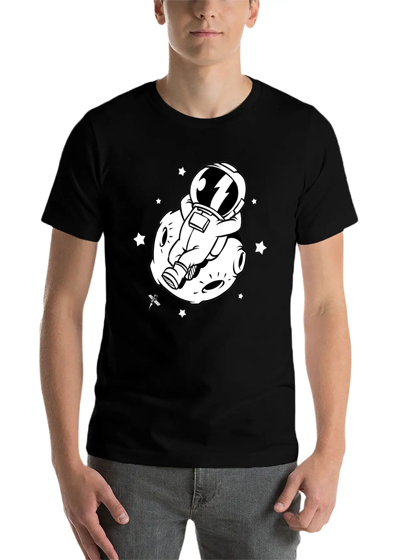 Relaxing Astronaut On A Planet Classic Fit Graphic Tee For Daily Comfort – Unisex Cotton Shirt