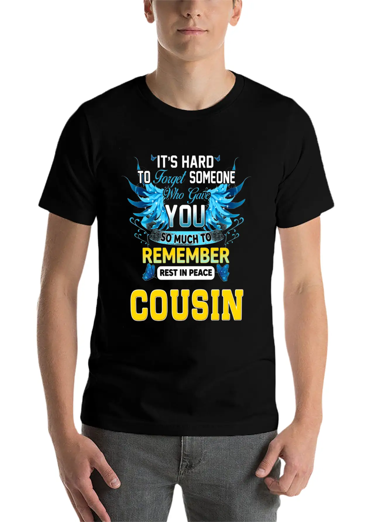 Remember Rest In Peace My Cousin In Memories Of My Unisex Short Sleeve Soft Cotton T-Shirt – Casual Everyday Wear