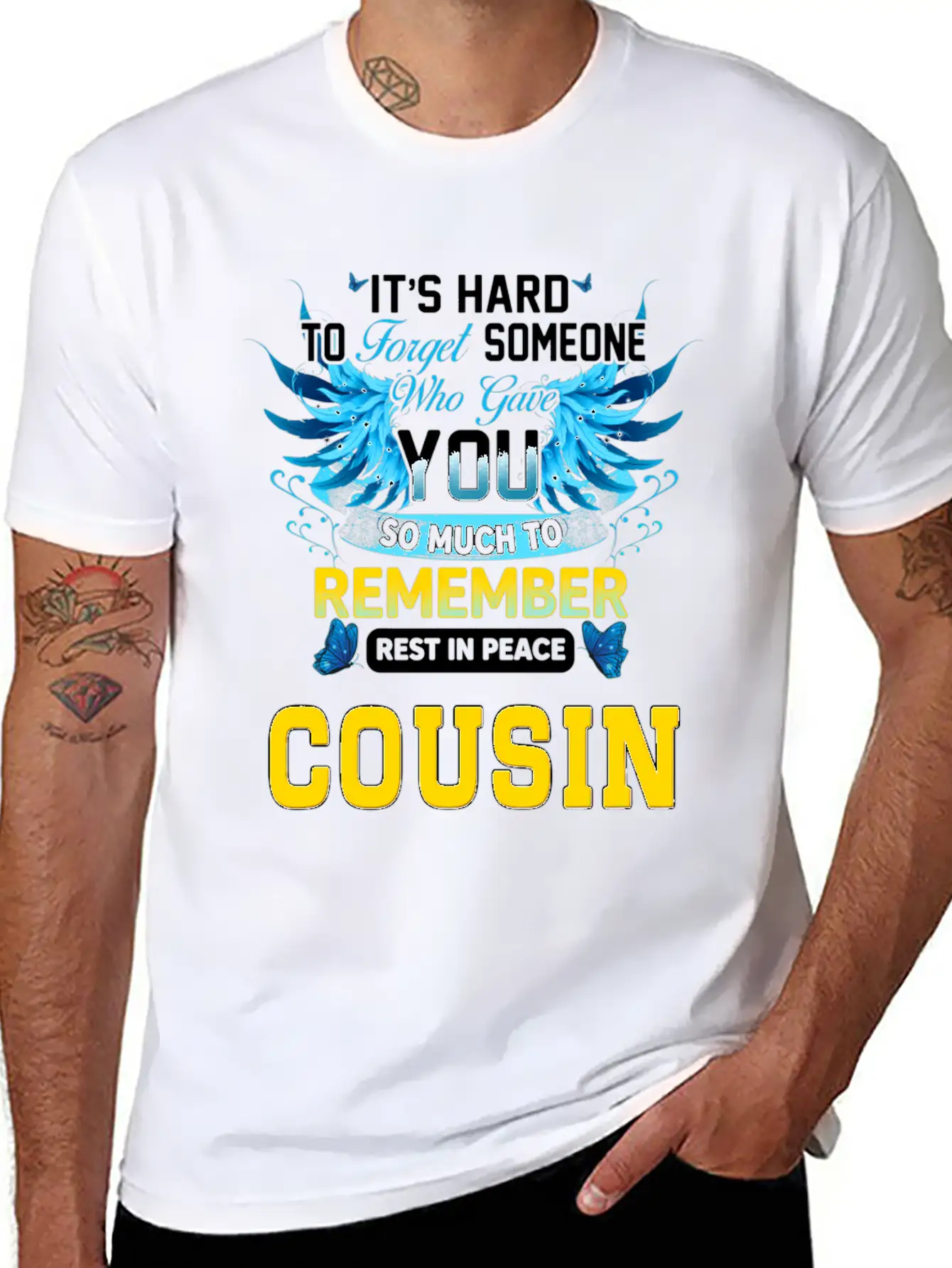 Remember Rest In Peace My Cousin In Memories Of My Unisex Short Sleeve Soft Cotton T-Shirt – Casual Everyday Wear