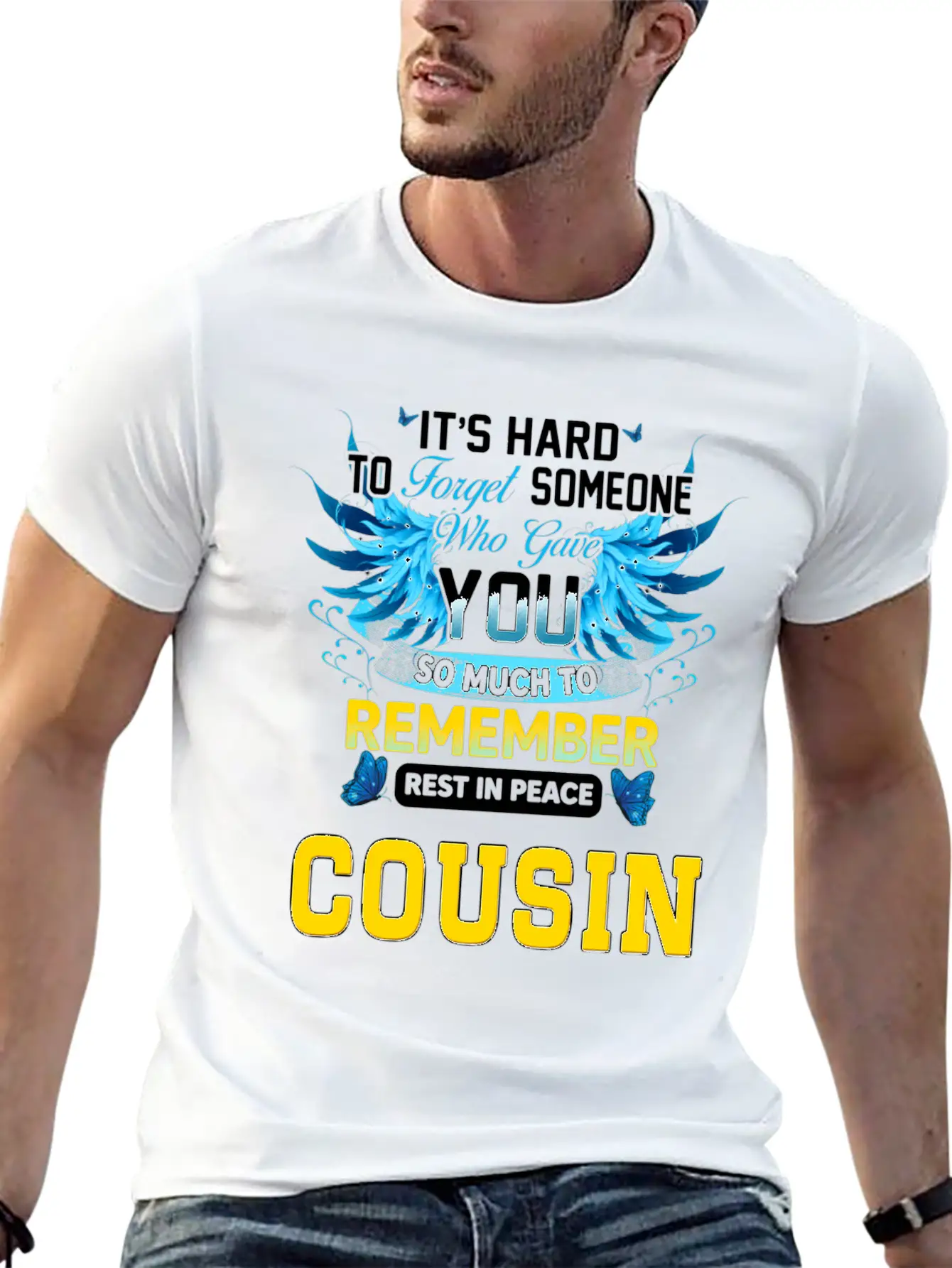 Remember Rest In Peace My Cousin In Memories Of My Unisex Short Sleeve Soft Cotton T-Shirt – Casual Everyday Wear