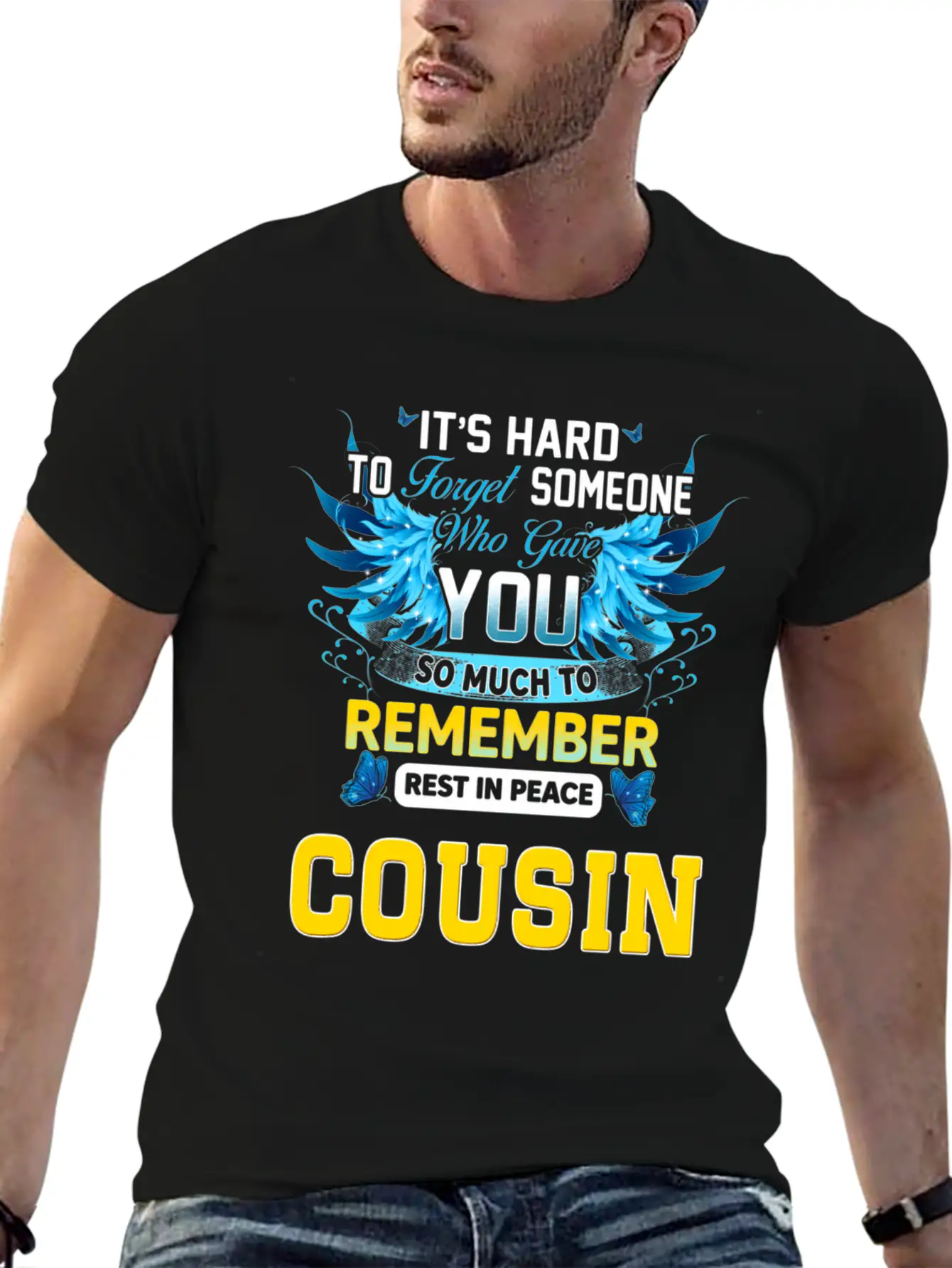 Remember Rest In Peace My Cousin In Memories Of My Unisex Short Sleeve Soft Cotton T-Shirt – Casual Everyday Wear