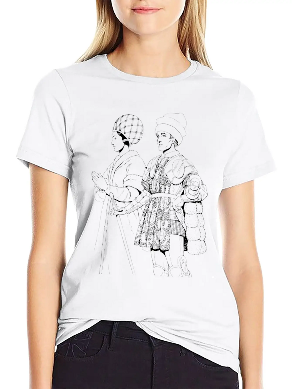 Renaissance Of Traditional Character Casual Graphic T-Shirt – Simple And Comfortable Daily Wear