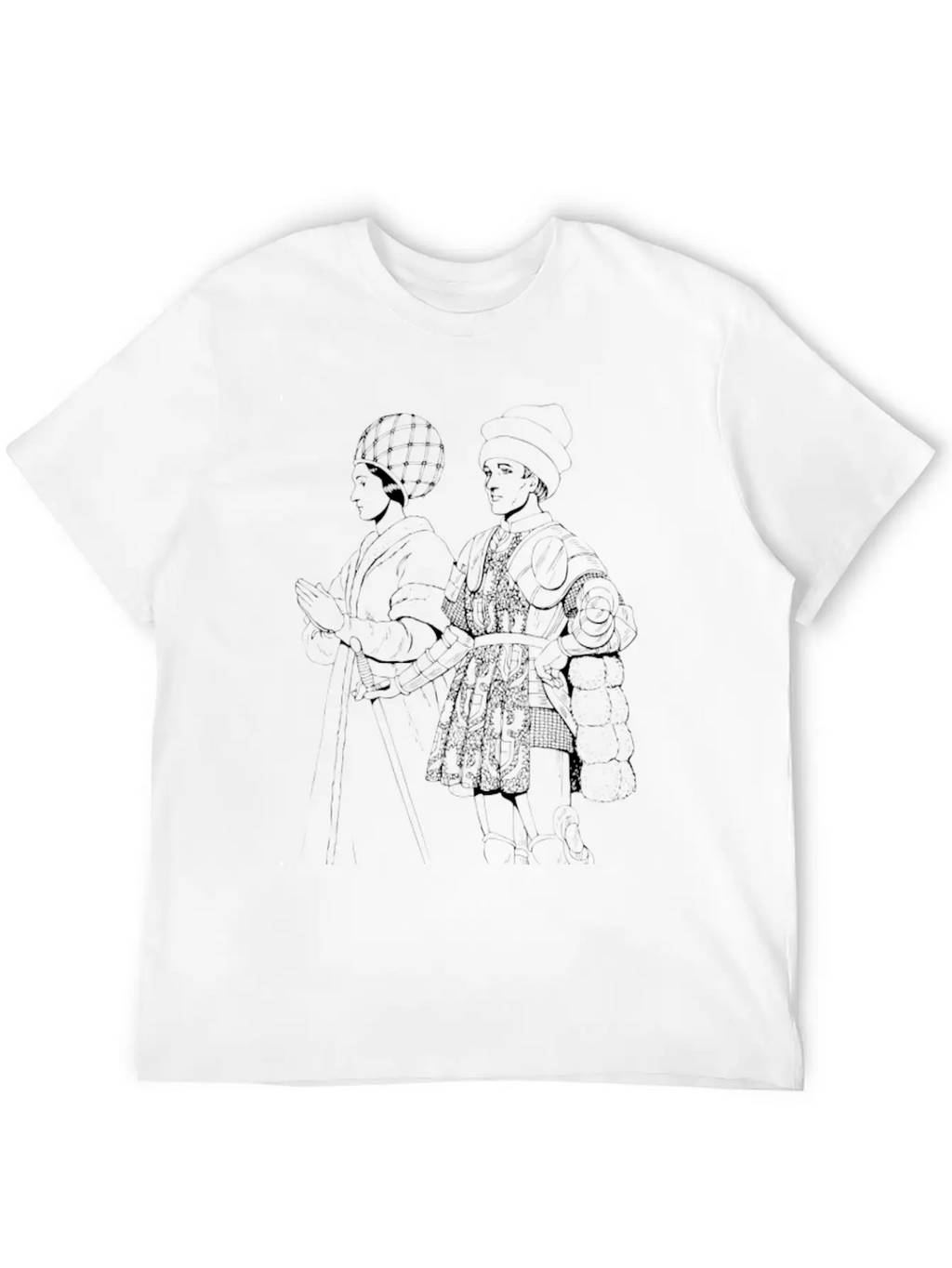 Renaissance Of Traditional Character Casual Graphic T-Shirt – Simple And Comfortable Daily Wear