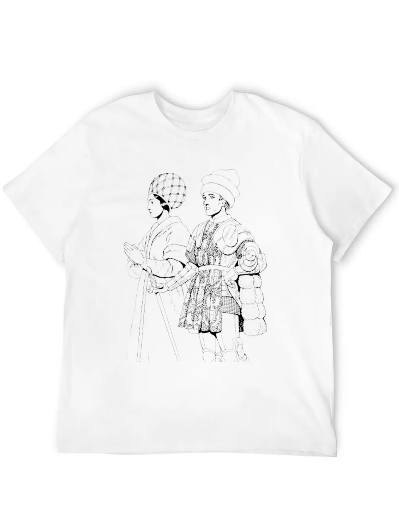 Renaissance Of Traditional Character Casual Graphic T-Shirt – Simple And Comfortable Daily Wear