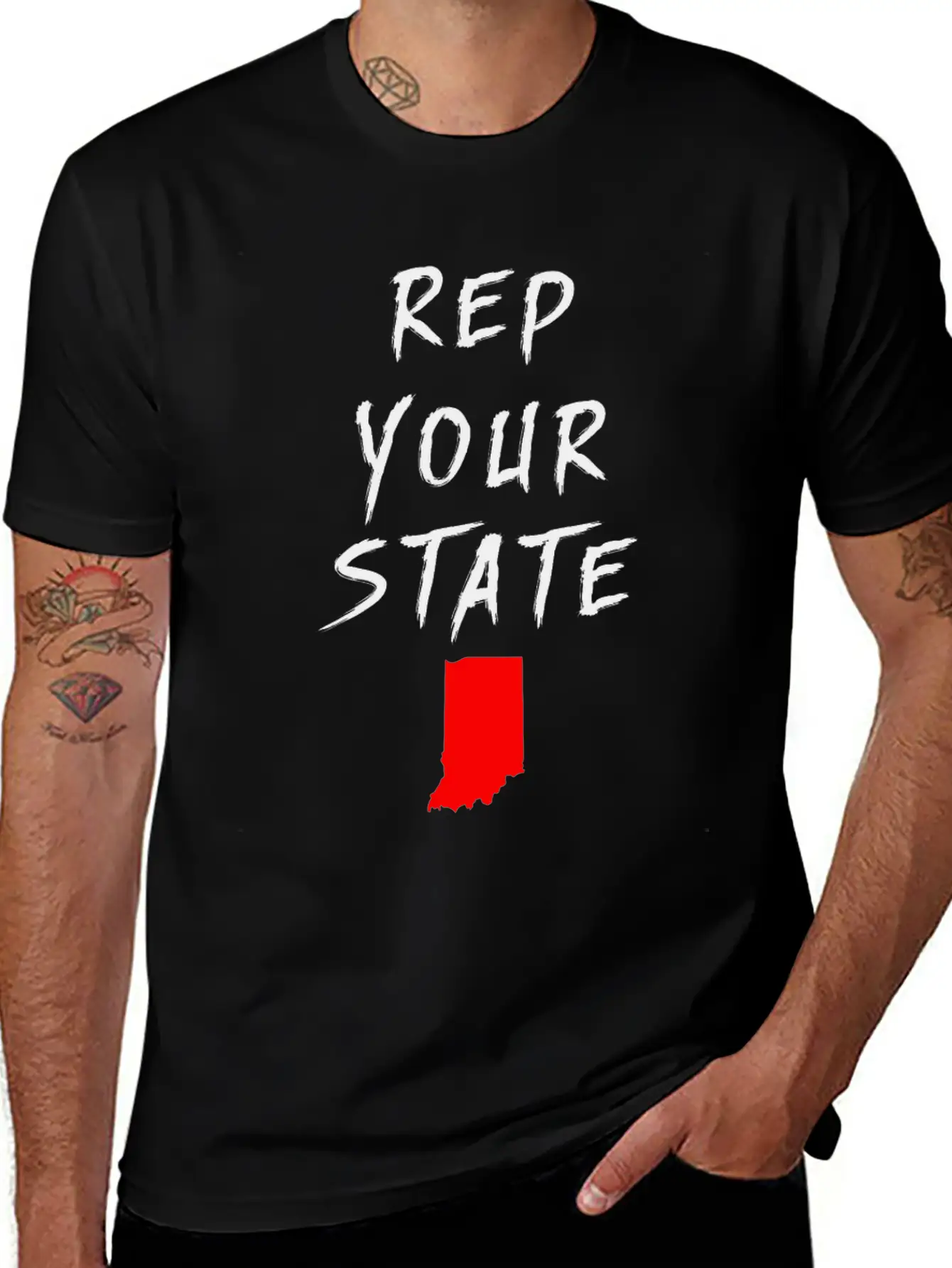 REP YOUR STATE INDIANA Breathable Soft Cotton T-Shirt – Timeless Casual Look