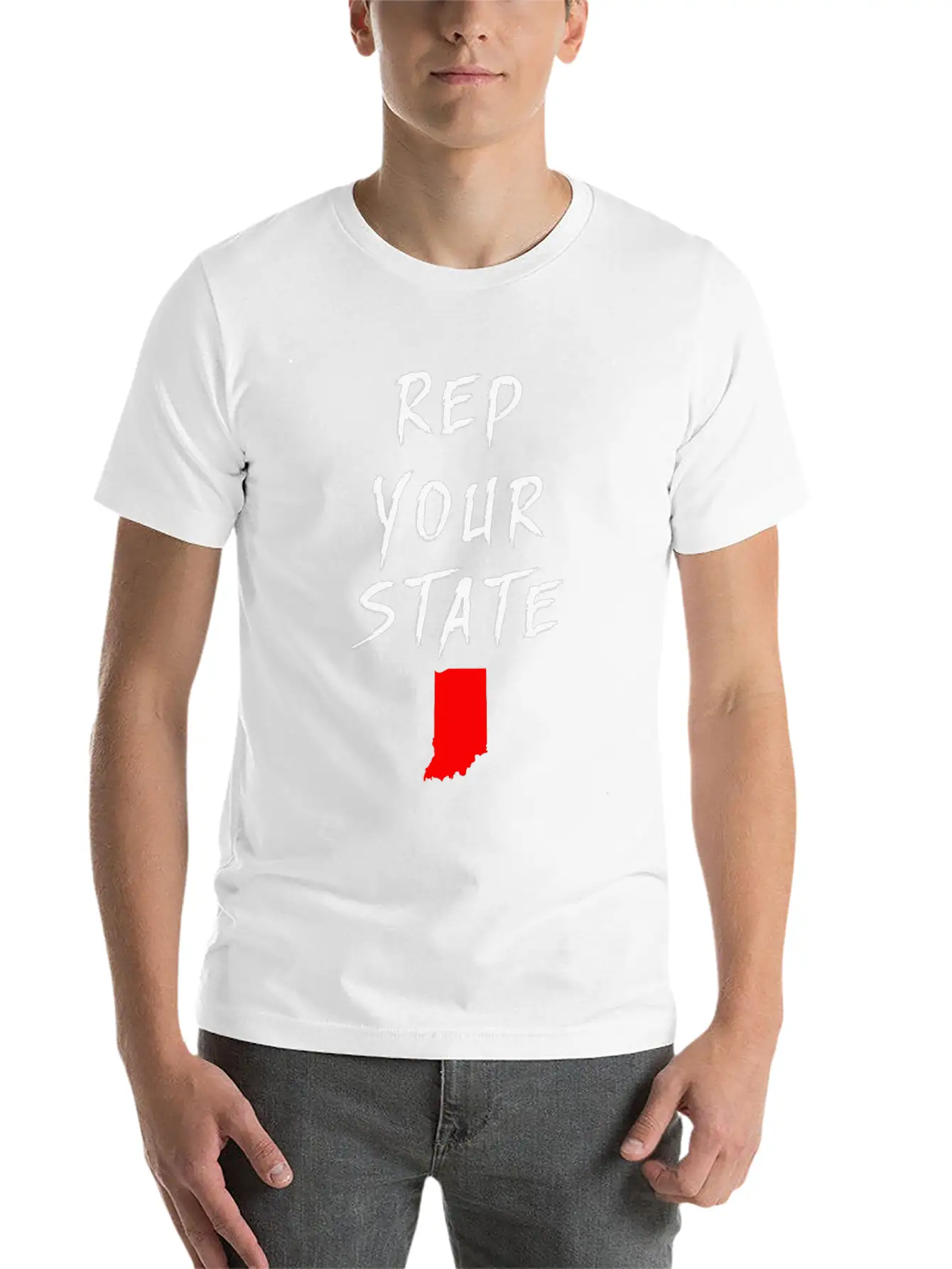REP YOUR STATE INDIANA Breathable Soft Cotton T-Shirt – Timeless Casual Look