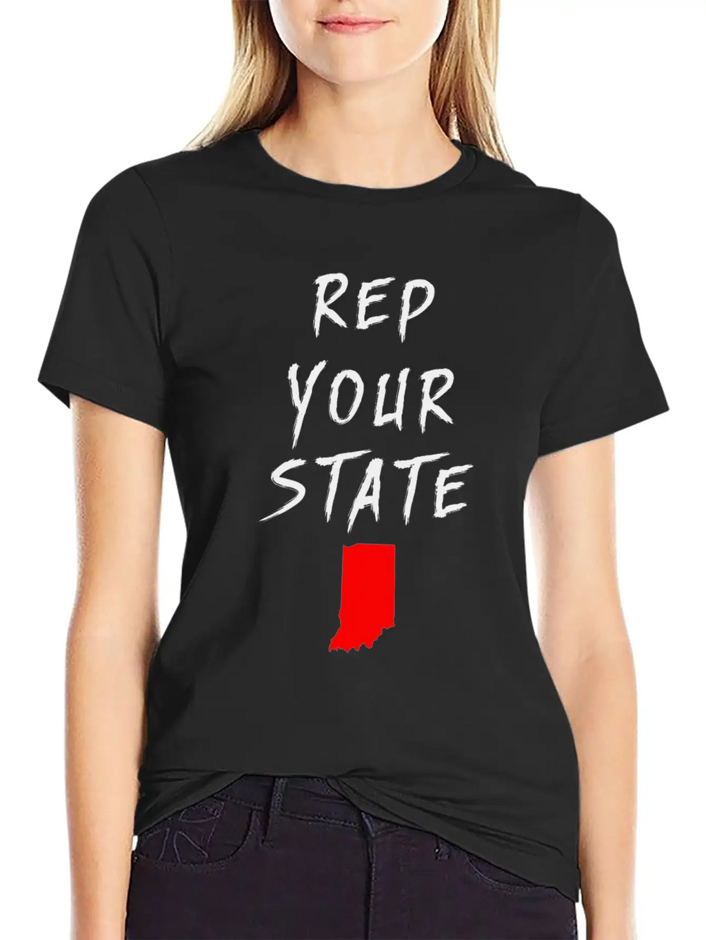 REP YOUR STATE INDIANA Breathable Soft Cotton T-Shirt – Timeless Casual Look