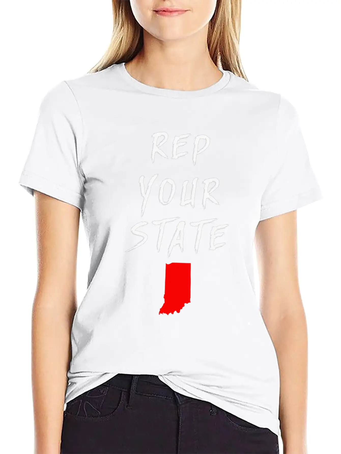 REP YOUR STATE INDIANA Breathable Soft Cotton T-Shirt – Timeless Casual Look