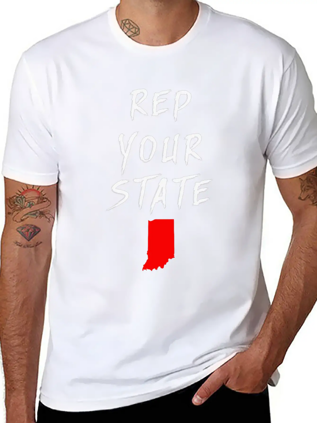 REP YOUR STATE INDIANA Breathable Soft Cotton T-Shirt – Timeless Casual Look